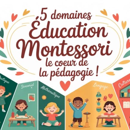 cinq domaines education montessori
